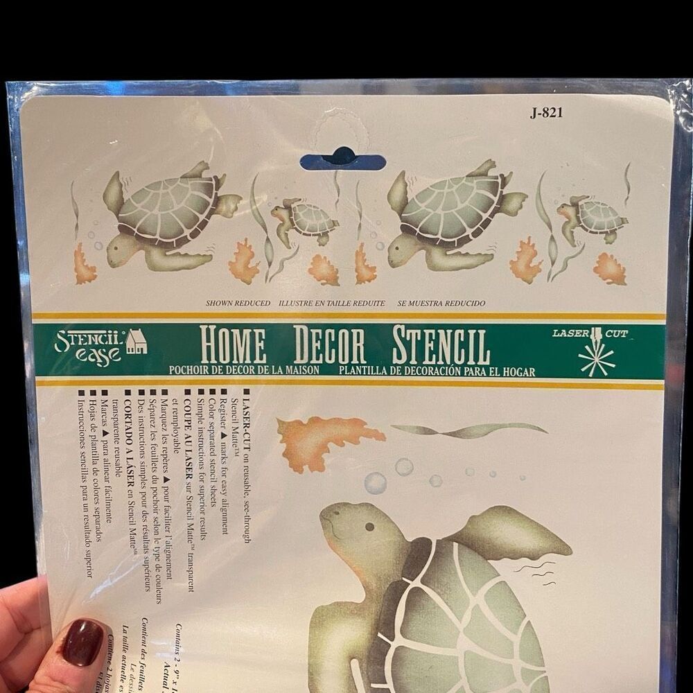 Stencil Ease Sea Turtles Under The Sea Mural J-821 NEW